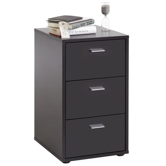 Fmd Bedside Cabinet With 3 Drawers Black