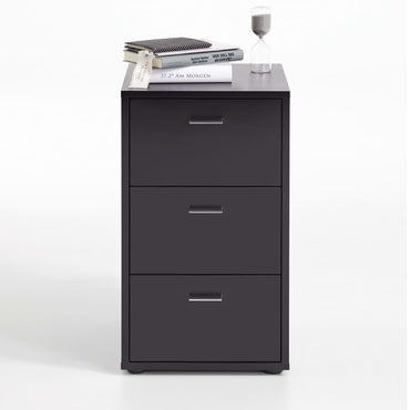 Fmd Bedside Cabinet With 3 Drawers Black