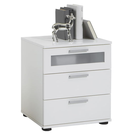 Fmd Bedside Table With 3 Drawers White