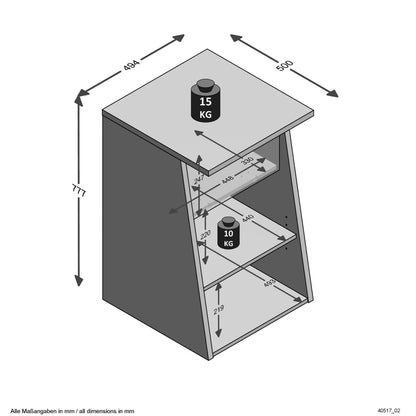 Fmd Gaming Side Table With 2 Open Compartments 49.4X50X77.7 Cm Anthracite