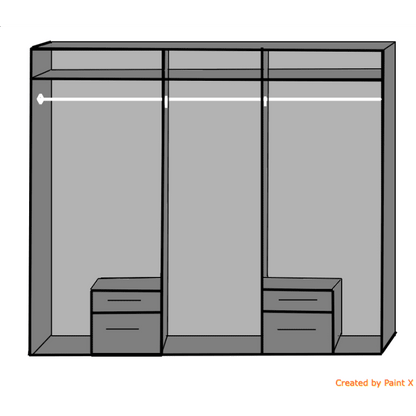 Flock 6 Door 4 Drawer Mirrored Wardrobe in White | Spacious & Modern | Furco