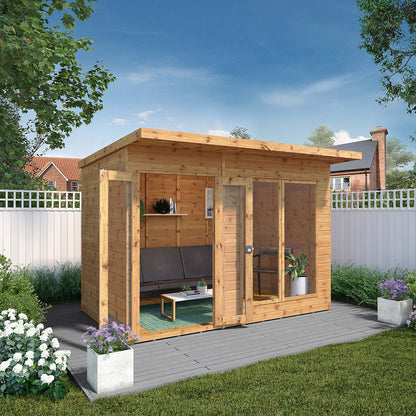 Maine 10x6 Wooden Summerhouse with Double Doors and Mirrors - Anti-Rot Guarantee