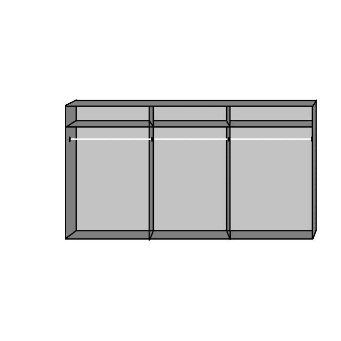 Erasmus 3 Door Sliding Mirrored Wardrobe | White & Light Grey | Modern Chic