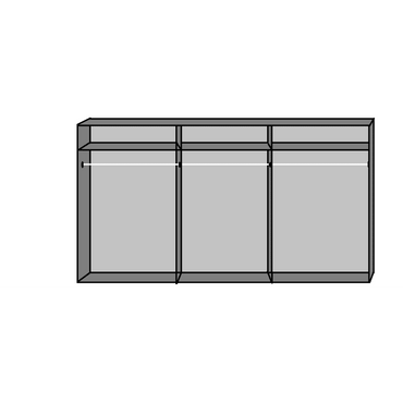 Erasmus Modern 3 Door Sliding Wardrobe with Full-Length Mirror - White & Light Grey