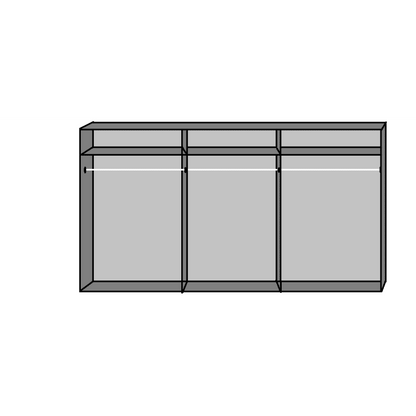 Erasmus Modern 3 Door Sliding Wardrobe with Full-Length Mirror - White & Light Grey