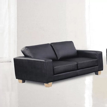 Buxton Chesterfield 2 Seater Sofa in PU Leather - Black - Nestium