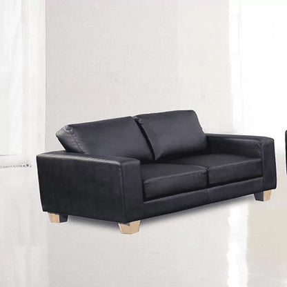 Buxton Chesterfield 2 Seater Sofa in PU Leather - Black - Nestium