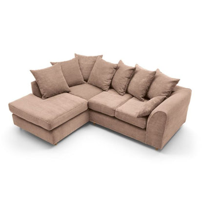 Jill Jumbo Corner Sofa - Brown-Left Facing Fabric