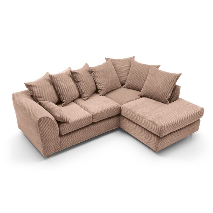 Jill Jumbo Corner Sofa - Brown-Right Facing Fabric