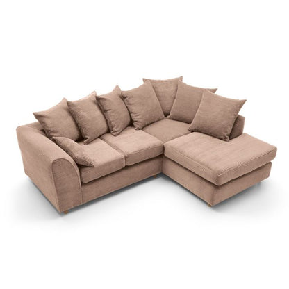 Jill Jumbo Corner Sofa - Brown-Right Facing Fabric