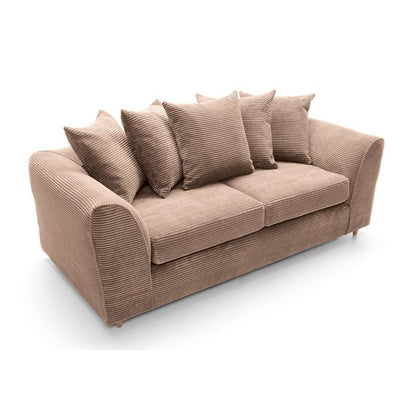 Jill Jumbo 3 Seater Sofa - Brown Fabric