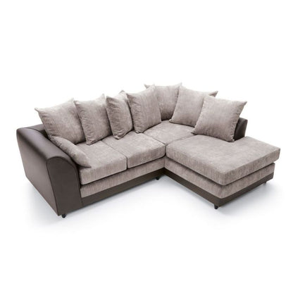 Dilan Fabric Corner Sofa - Brown-Right Facing