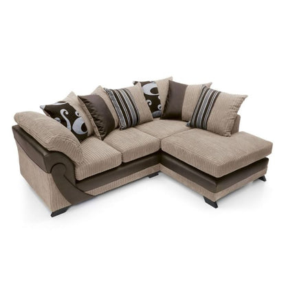 Illuminate Fabric Corner Sofa - Brown-Right Facing