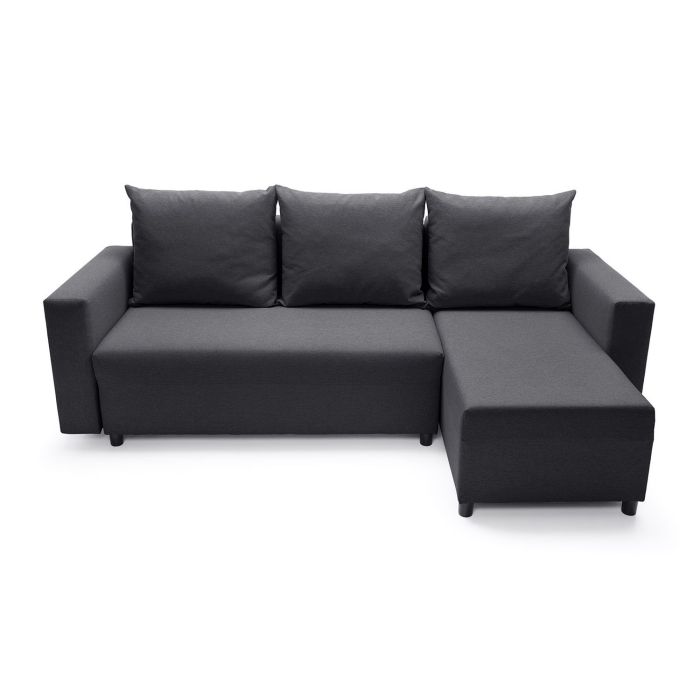 Osllo Corner Sofabed - Black-Right Facing Fabric