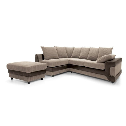 Dyno Fabric Corner Sofa - Brown-Left Facing