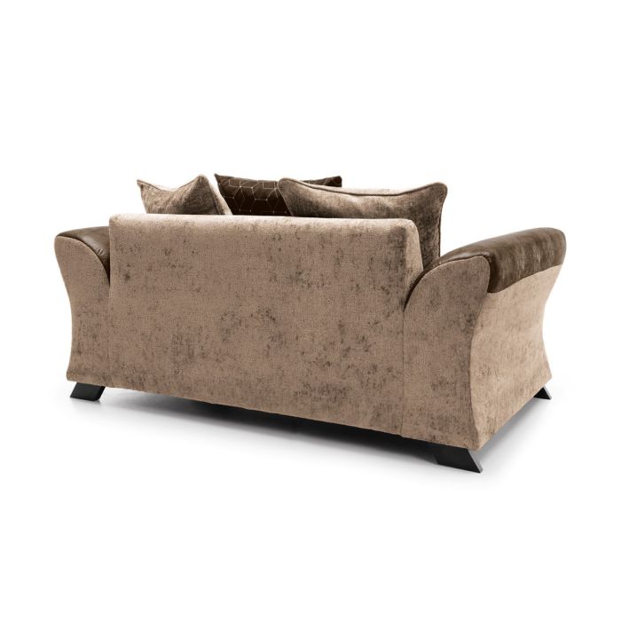 Faro Modern Style Crushed Chenille 2 Seater Sofa - Brown Fabric