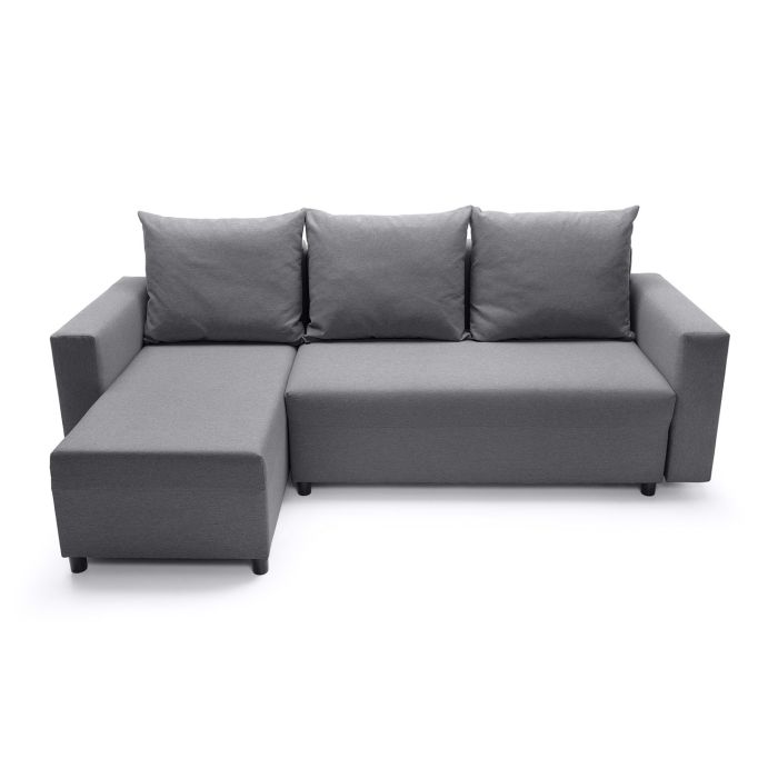 Osllo Corner Sofabed - Dark Grey-Left Facing Fabric