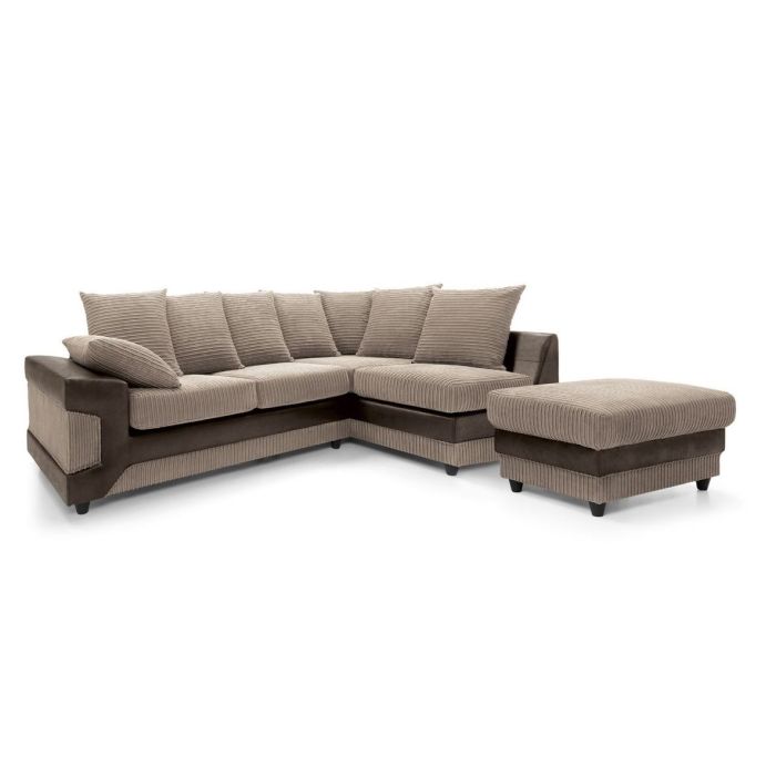 Dyno Fabric Corner Sofa - Brown-Right Facing