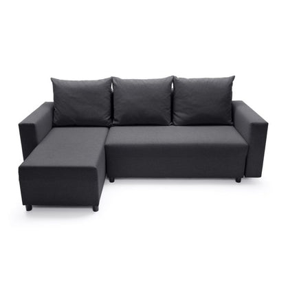 Osllo Corner Sofabed - Black-Left Facing Fabric