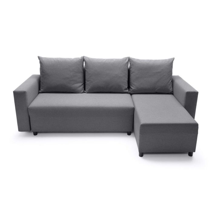 Osllo Corner Sofabed - Dark Grey-Right Facing Fabric