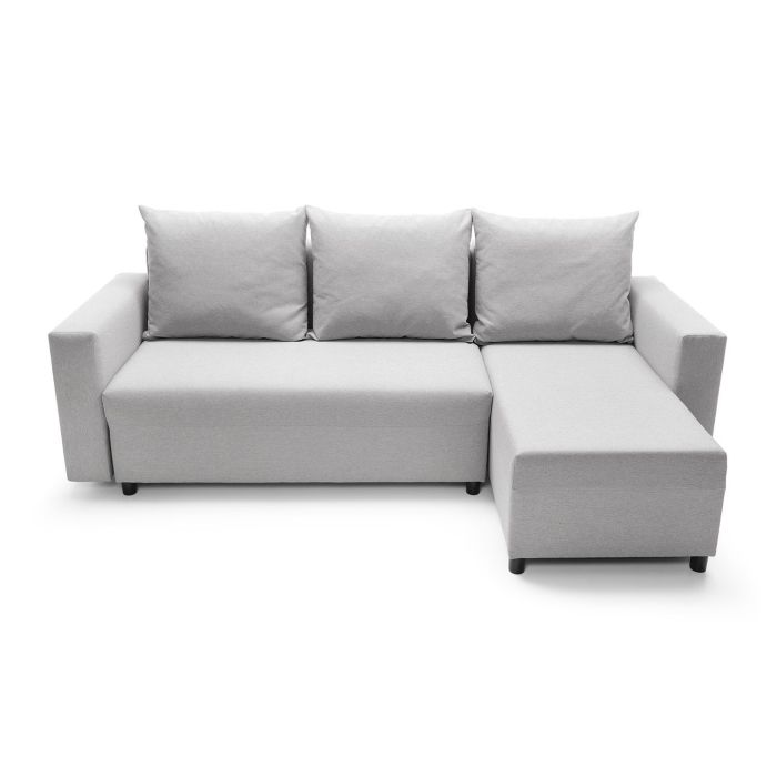 Osllo Corner Sofabed - Light Grey-Right Facing Fabric