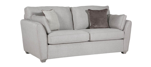 Trel Light Grey Sofabed Breathable Linen Look Fabric With Solid Wooden Legs With A Limed Oak Finish