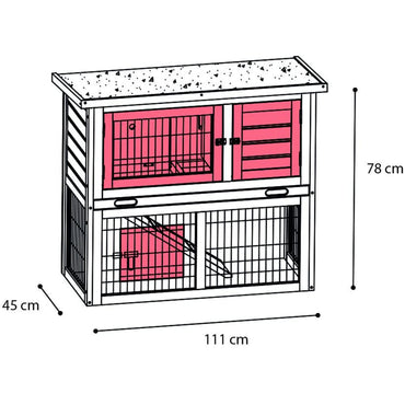 Flamingo Rabbit Hutch Loft Urban 111X45X78Cm