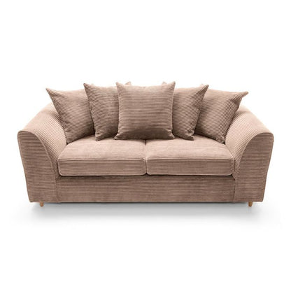 Jill Jumbo 3 Seater Sofa - Brown Fabric