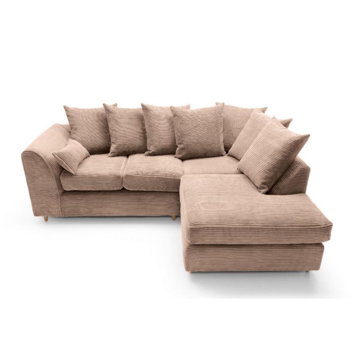 Jill Jumbo Corner Sofa - Brown-Right Facing Fabric