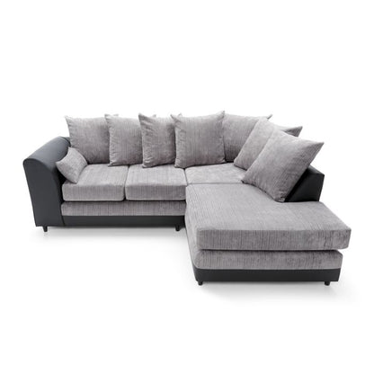 Dilan Fabric Corner Sofa - Black-Right Facing