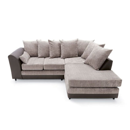 Dilan Fabric Corner Sofa - Brown-Right Facing