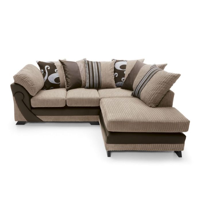 Illuminate Fabric Corner Sofa - Brown-Right Facing