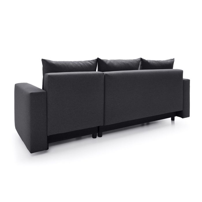 Osllo Corner Sofabed - Black-Right Facing Fabric