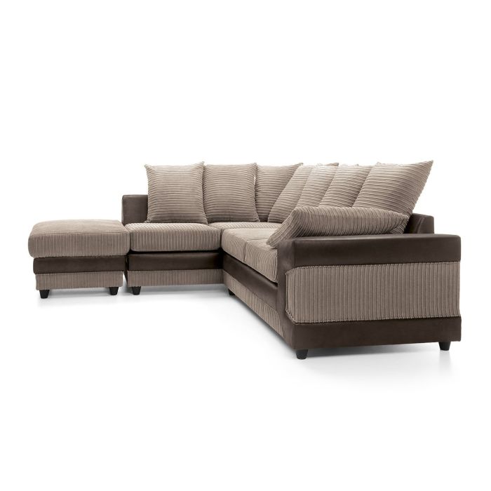 Dyno Fabric Corner Sofa - Brown-Left Facing