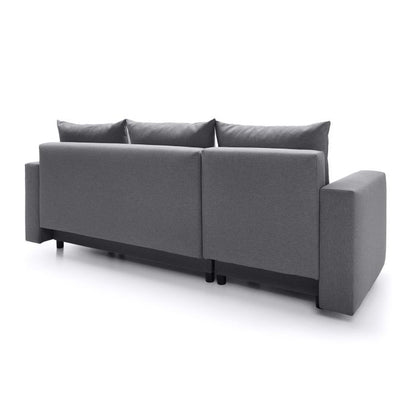 Osllo Corner Sofabed - Dark Grey-Left Facing Fabric