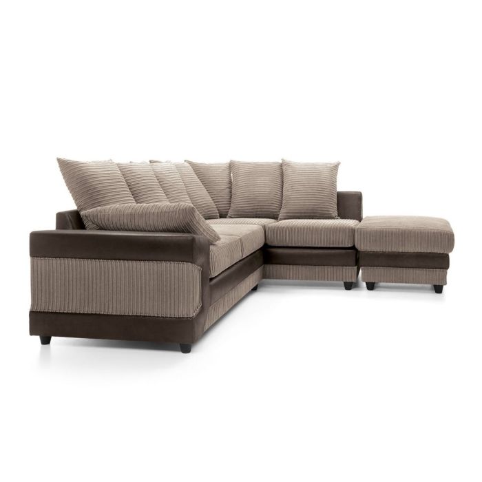 Dyno Fabric Corner Sofa - Brown-Right Facing