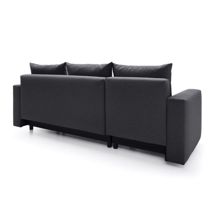 Osllo Corner Sofabed - Black-Left Facing Fabric