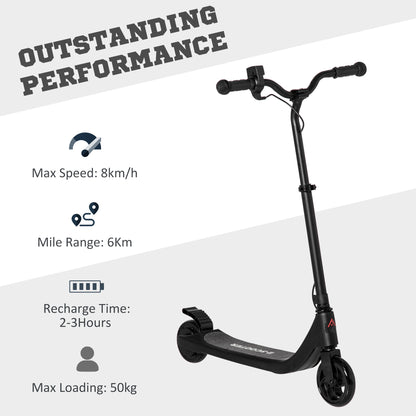 HOMCOM lectric Scooter, 120W Motor E-Scooter with Battery Display, Adjustable Height, Rear Brake for Ages 6+ Years - Black