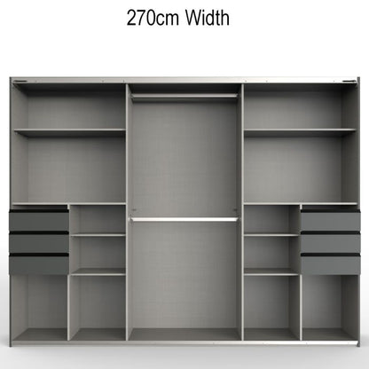 Senegal 3 Door Sliding Wardrobe with Mirror in Graphite Grey | Contemporary Design | Furco