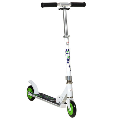 HOMCOM ids Scooter One-Click Foldable Kick Scooter Adjustable Height for Boys and Girls 3 - 8 Years White