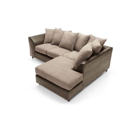 Harley Cord Fabric Corner Sofa - Brown-Right Facing