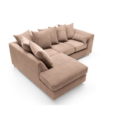 Jill Jumbo Corner Sofa - Brown-Left Facing Fabric