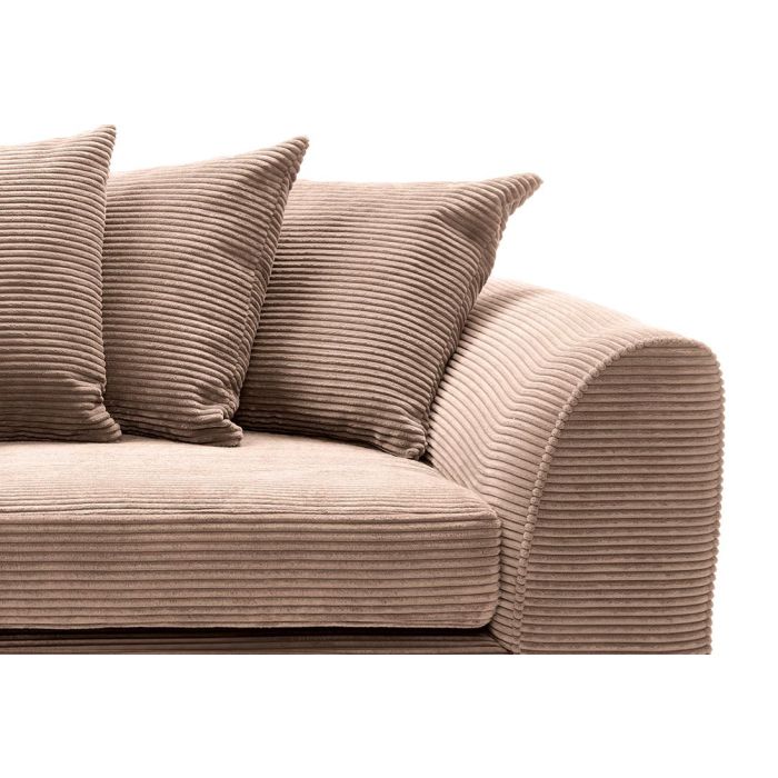 Jill Jumbo 3 Seater Sofa - Brown Fabric