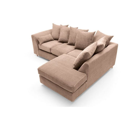 Jill Jumbo Corner Sofa - Brown-Right Facing Fabric