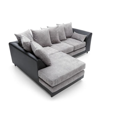 Dilan Fabric Corner Sofa - Black-Left Facing