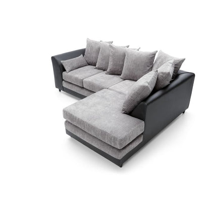 Dilan Fabric Corner Sofa - Black-Right Facing