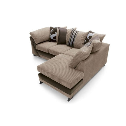 Illuminate Fabric Corner Sofa - Brown-Right Facing