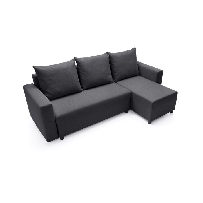 Osllo Corner Sofabed - Black-Right Facing Fabric