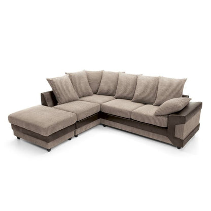 Dyno Fabric Corner Sofa - Brown-Left Facing