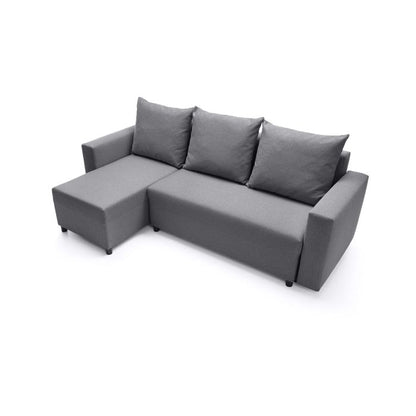 Osllo Corner Sofabed - Dark Grey-Left Facing Fabric